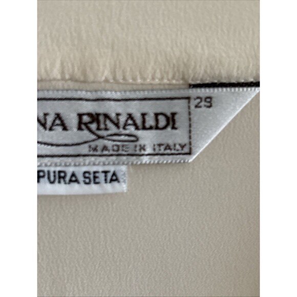 EUC VTG Marina Rinaldi 100% Silk Button Shirt Womens Ivory Size 29 XL Sz 20 - Picture 3 of 11